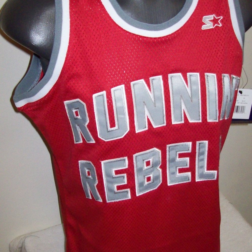 UNLV RUNNIN REBELS STARTER WORK OUT SHIRT RED S M L XL 2X